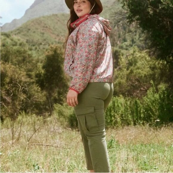 NEW The Great. + Eddie Bauer The Canvas Hiking Cargo Pants 16 Olive Green $150 - Picture 2 of 16